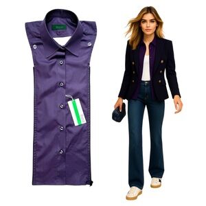 NWT Brunne Button Down Shirt DICKEY Compatible with VERONICA BEARD Blazer 00-14